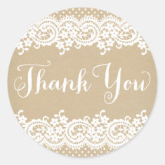 Thank You Favor Sticker | Lace and Kraft