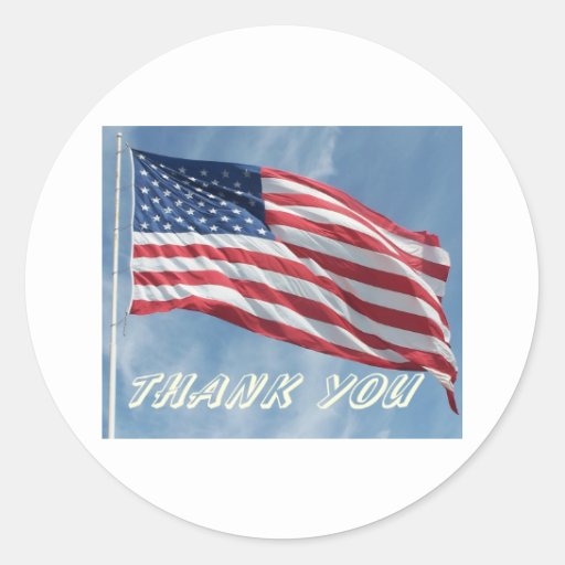 Thank You Flag Sticker | Zazzle