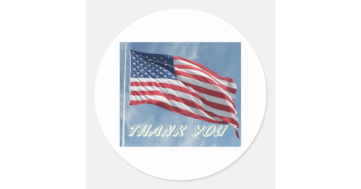 Thank You Flag Sticker | Zazzle