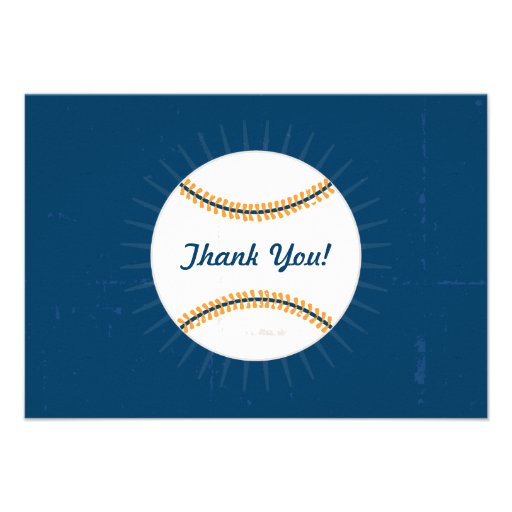Thank You Flat Note Cards | Baseball Theme (front side)