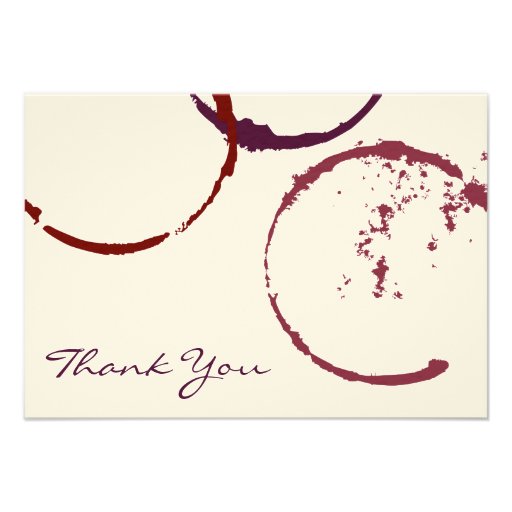 Thank You Flat Note Cards | Red Wine Theme