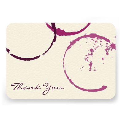 Thank You Flat Note Cards | Wine Stain Rings