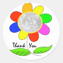 Thank you flower photo stickers