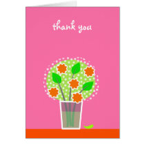 Thank You Flowers - orange & pink Cards