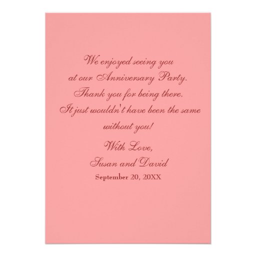 Thank You for Attending Anniversary Party Cards