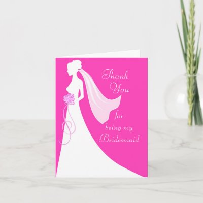 Thank you for being my bridesmaid - Pink Greeting Cards
