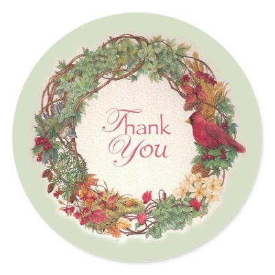 THANK YOU FOR CHRISTMAS GIFT STICKERS