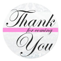 Thank You for coming- Pink White Sticker