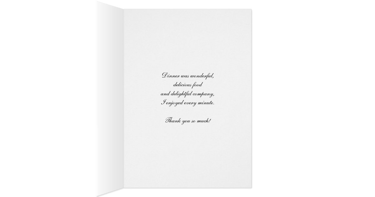 Thank You For Dinner Cute Card | Zazzle