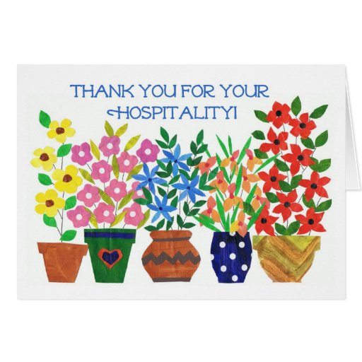 Thank You for Hospitality Card Zazzle