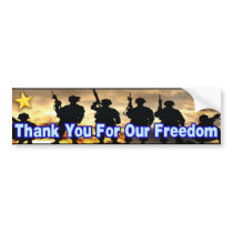 Thank You For Our Freedom Bumper Sticker