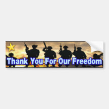 Thank You For Our Freedom Bumper Sticker