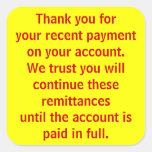 Thank You for Payment Patient Billing Stickers