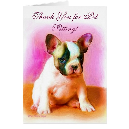 Thank You for Pet Sitting French Bulldog card | Zazzle
