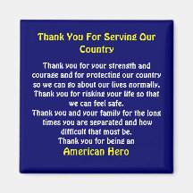 Thank You For Serving Our Country  II Fridge Magnets