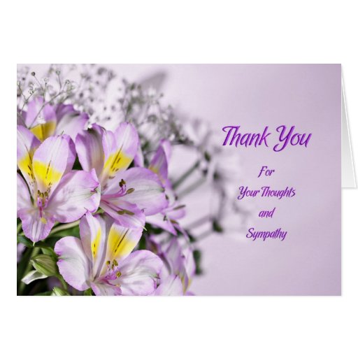 Thank You For Sympathy With Lilies Card Zazzle