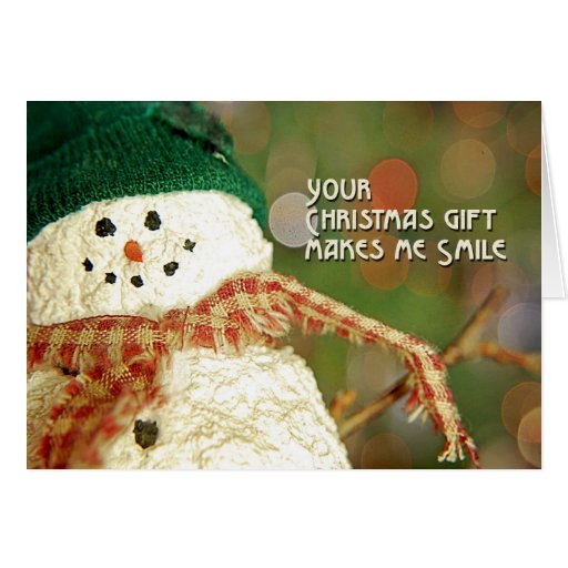 thank you for the christmas gift happy snowman card zazzle thank you for the christmas gift happy snowman card zazzle