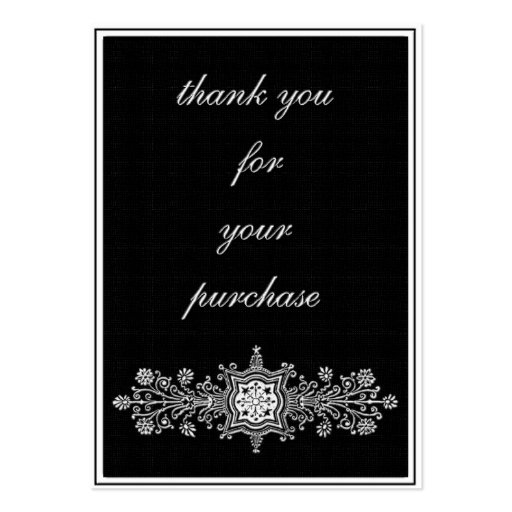 Thank you for the purchase -black business card (front side)