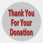 Thank You For Your Donation Round Sticker