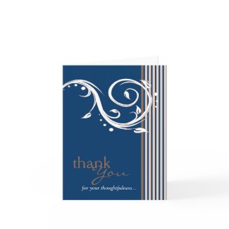 Thank You for Your Thoughtfulness Card Navy Blue card