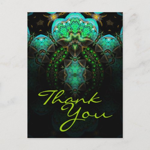 Thank You Fractal Art Postcard - Customized postcard