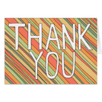 Thank You Funky Stripes notecard cards