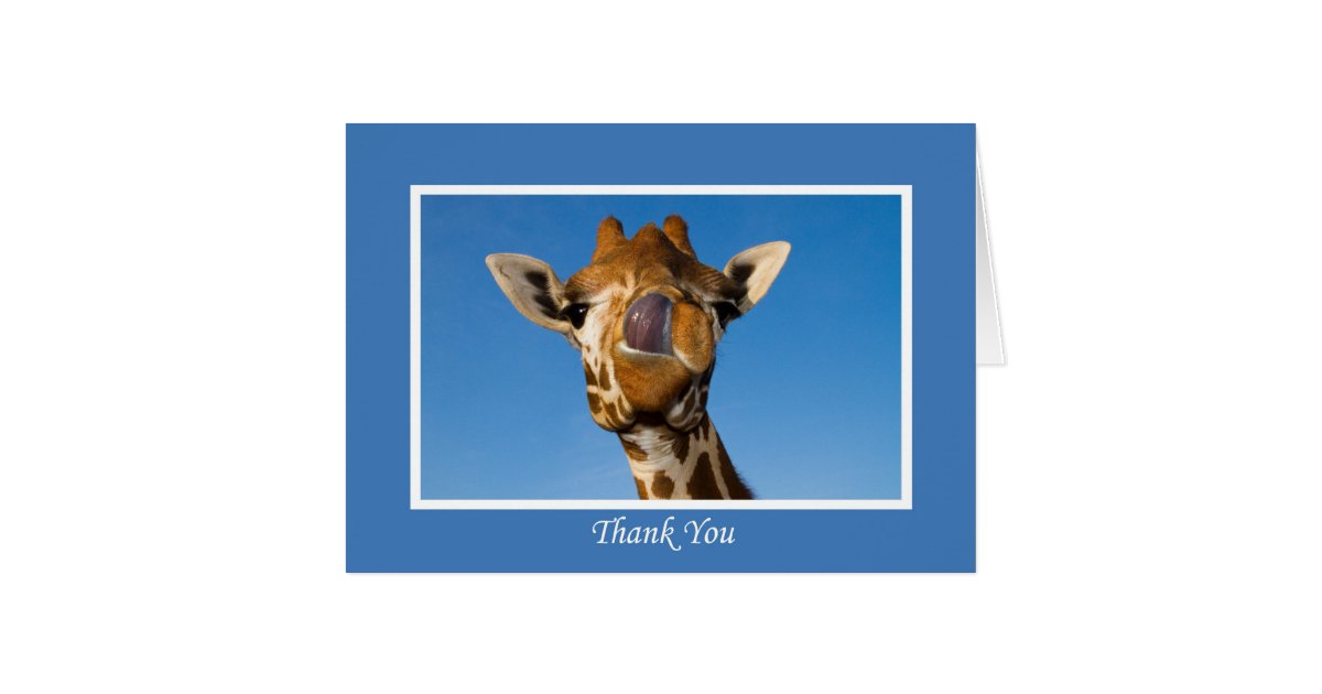 thank you funny giraffe card zazzle office party invites