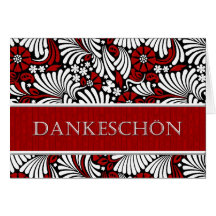 Thank You German Formal Greeting - Red and White Greeting Card