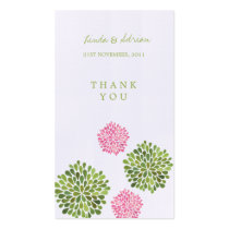 Thank You Gift Favor Tags Pink & Green Blooms Business Card