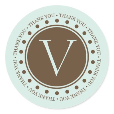 Thank You Gift Monogrammed Labels Gift Seals Round Stickers by MonogramGifts