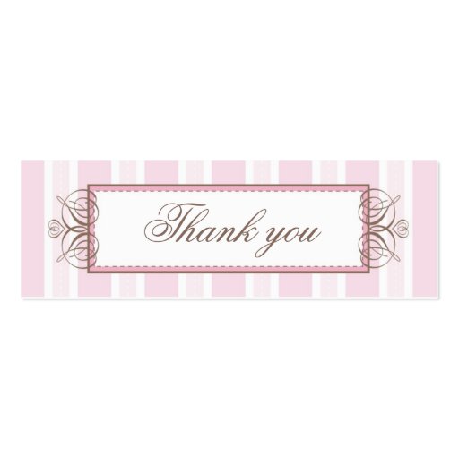 THANK YOU GIFT TAG :: paris stripe Business Card Template (front side)
