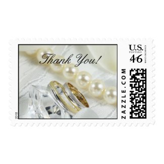 Thank You! Gold Platinum Wedding Band Postage stamp
