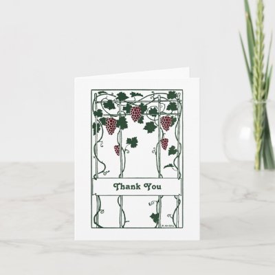 Thank You-Grape Vines-Art Deco-Elegant Greeting Cards