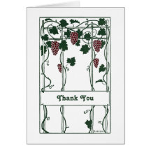 Thank You-Grape Vines-Art Deco-Elegant Greeting Cards