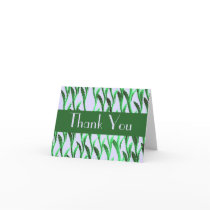 Thank You green branches pattern Greeting Cards