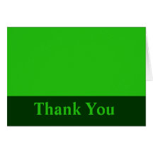 Thank You green color Greeting Cards