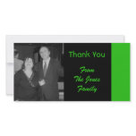 thank you green color photo cards