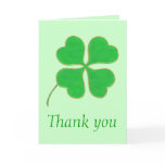 Thank you, Green Shamrock Green Dots Wedding Cards cards