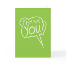 thank you green speech bubble card cards