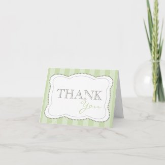 Thank You Happy Stripes Notecards (Sage Green) card