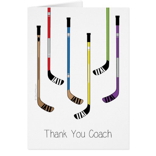 Thank You Hockey Coach Hockey Sticks Greeting Card Zazzle