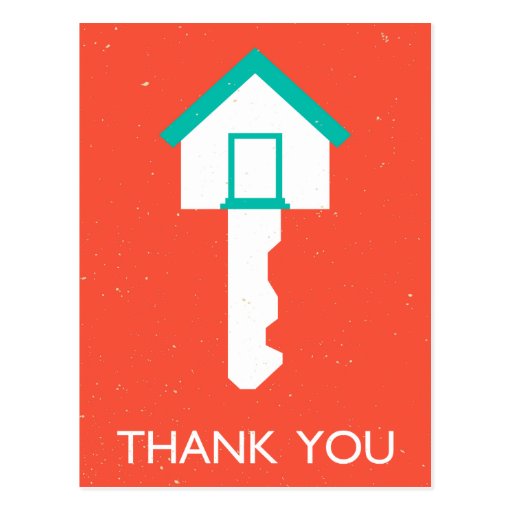 thank you housekey postcard Zazzle