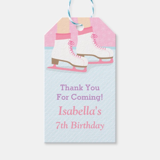 Thank You Ice Skating Birthday Party Gift Tags Pack Of Gift Tags