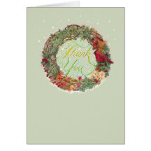 Thank You, illustrated christmas greeting Greeting Card