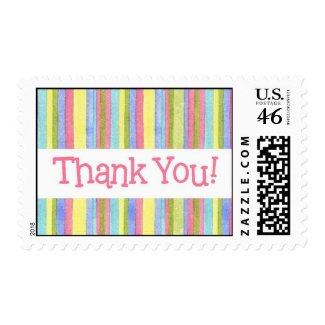 Thank You In Baby Pastel Stripes stamp