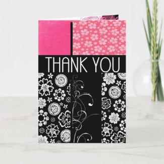 Thank You in Black and Pink card