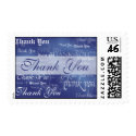 Thank You In Blue Postage Stamp stamp