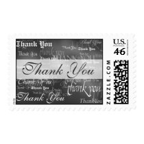 Thank You In Gray Postage Stamp
