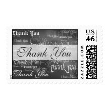 Thank You In Gray Postage Stamp