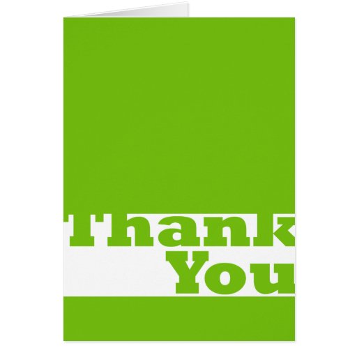 Thank You In Green Cards | Zazzle